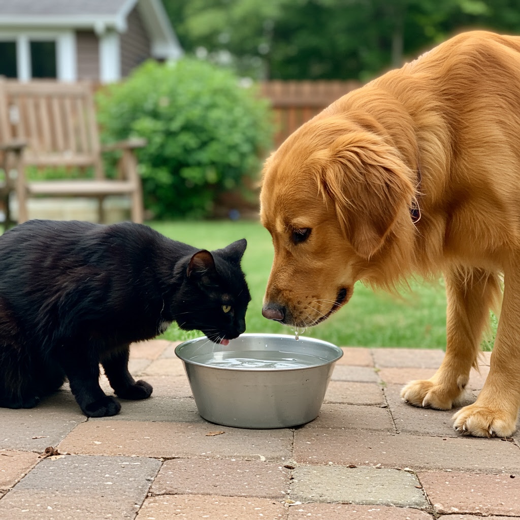 Luna and Max sharing a drink